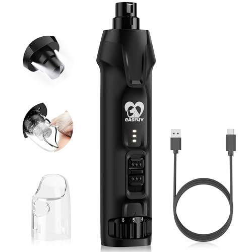 Electric Pet Nail Grinder with LED Lights, 6 Speeds & High-Power Rechargeable Design