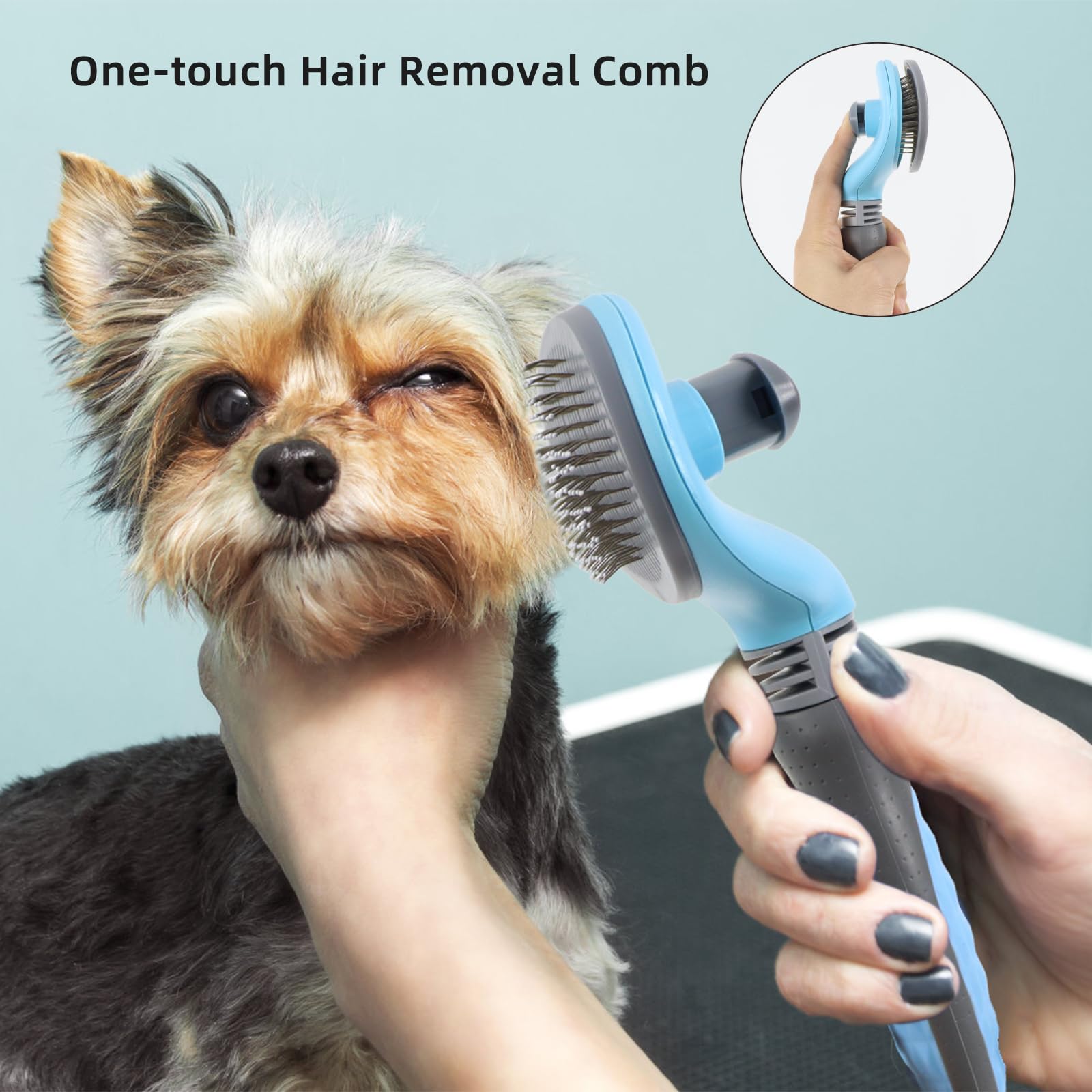 Pet Grooming Tool Kit with Stainless Steel Combs & Nail Clippers (7-Piece Set)