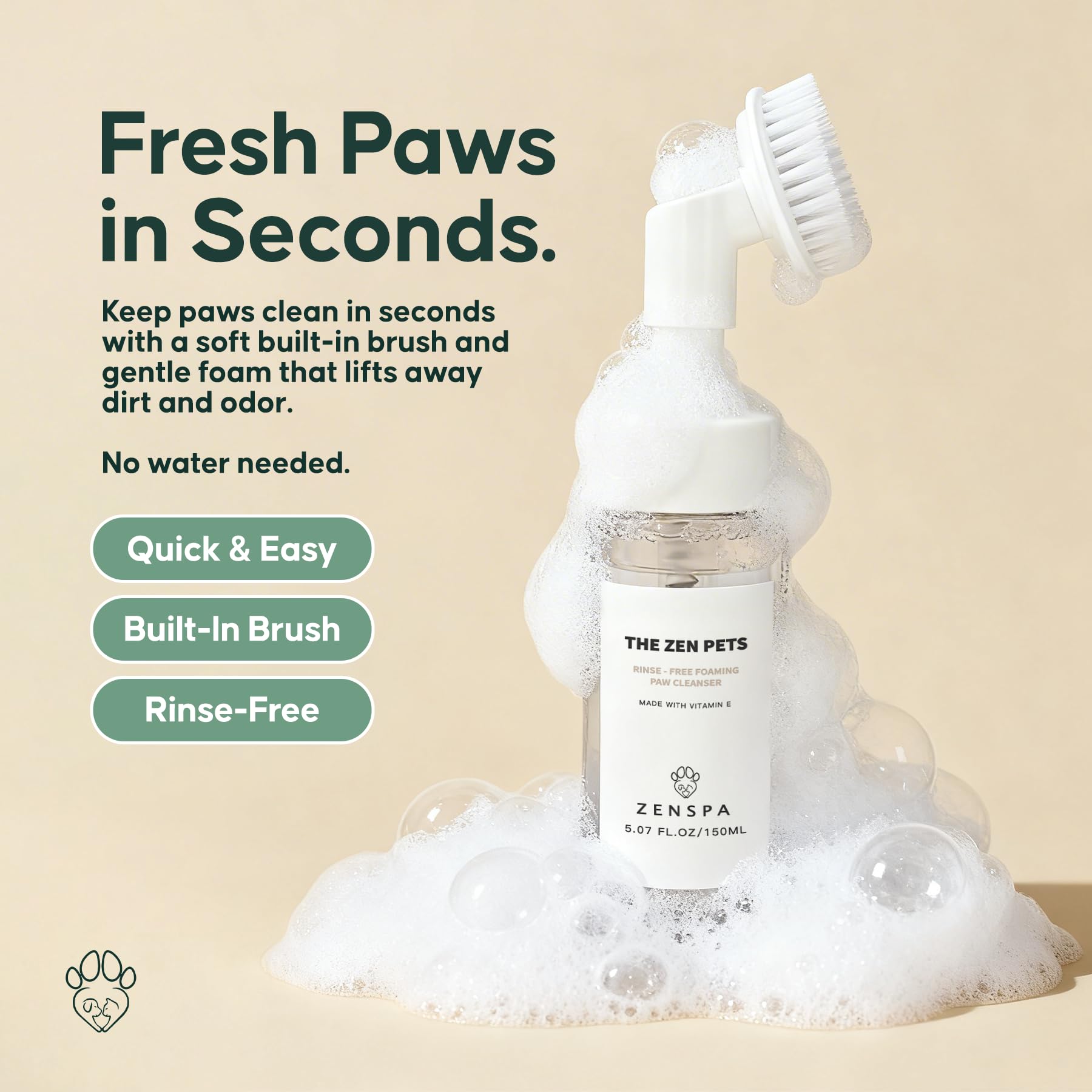 4-in-1 Pet Spa Kit with Oatmeal Shampoo, Conditioner & Paw Care