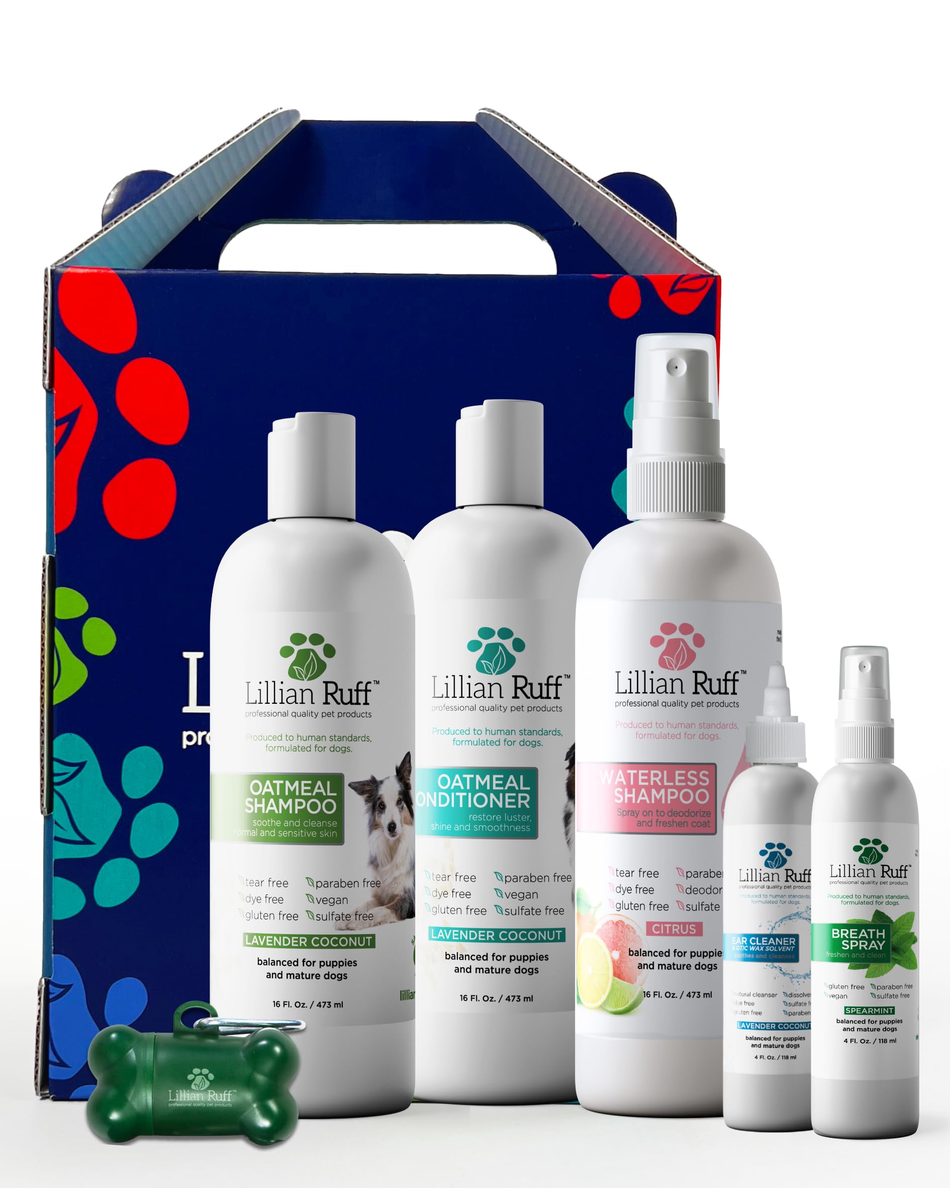 Dog Grooming Starter Kit with Oatmeal Shampoo, Conditioner & Care Essentials