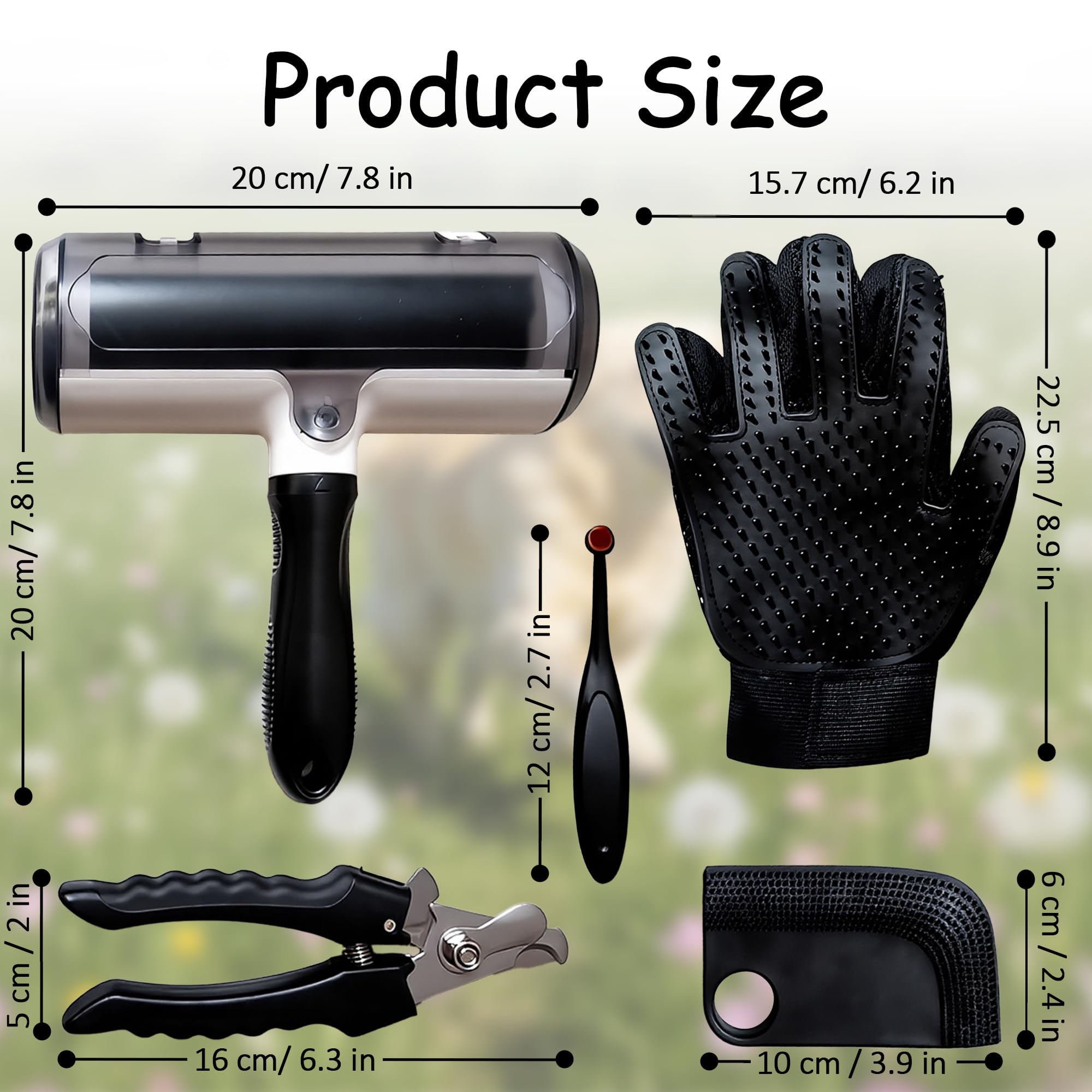 Pet Hair Remover Roller & Grooming Kit Set (5-Piece)