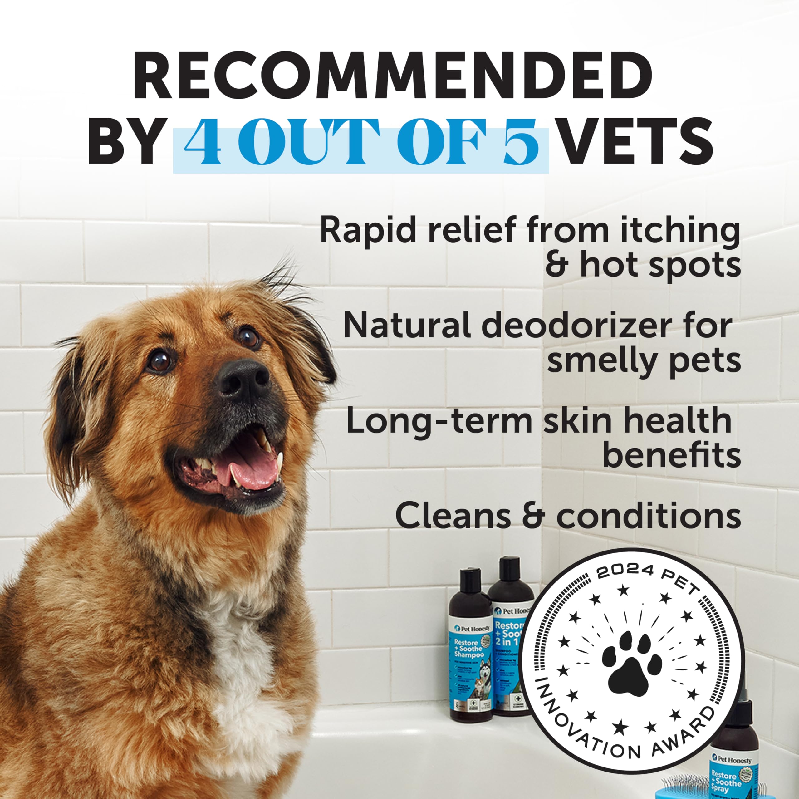 Anti-Itch Pet Shampoo for Skin Relief & Deodorizing